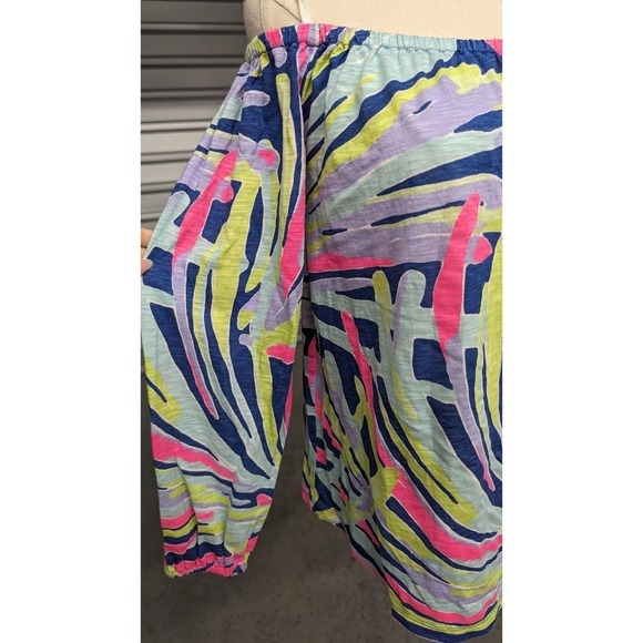 LILLY PULITZER Small Top Enna Off Shoulder Indigo‎ Stripes Boho Resort - Picture 2 of 9